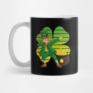 Dabbing Leprechaun St. Patricks Day Vintage Retro Clover Shamrock Mug